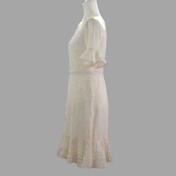 BANANA REPUBLIC Women's Cotton Eyelet Dress Size 4 White - Picture 2 of 7